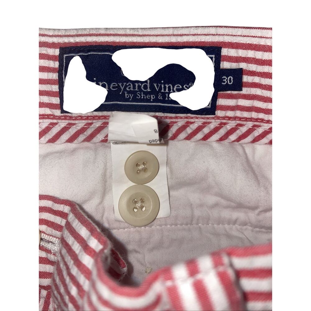 Vineyard Vines Red White Striped Seersucker Breaker Shorts Men’s Size 30 - Picture 5 of 7